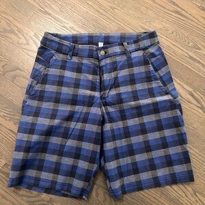 Lululemon Athletica Blue and Gray Flat Front Shorts